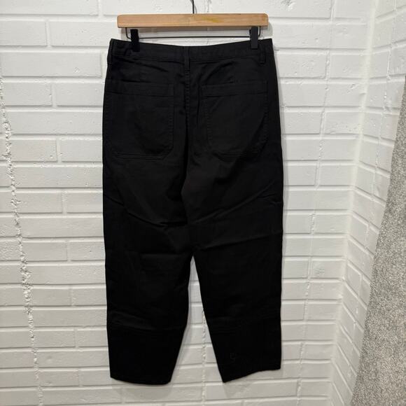 Quince NWT Organic Stretch Cotton Twill Barrel Pants Jeans Sz 8 Black Stretch - Picture 3 of 12